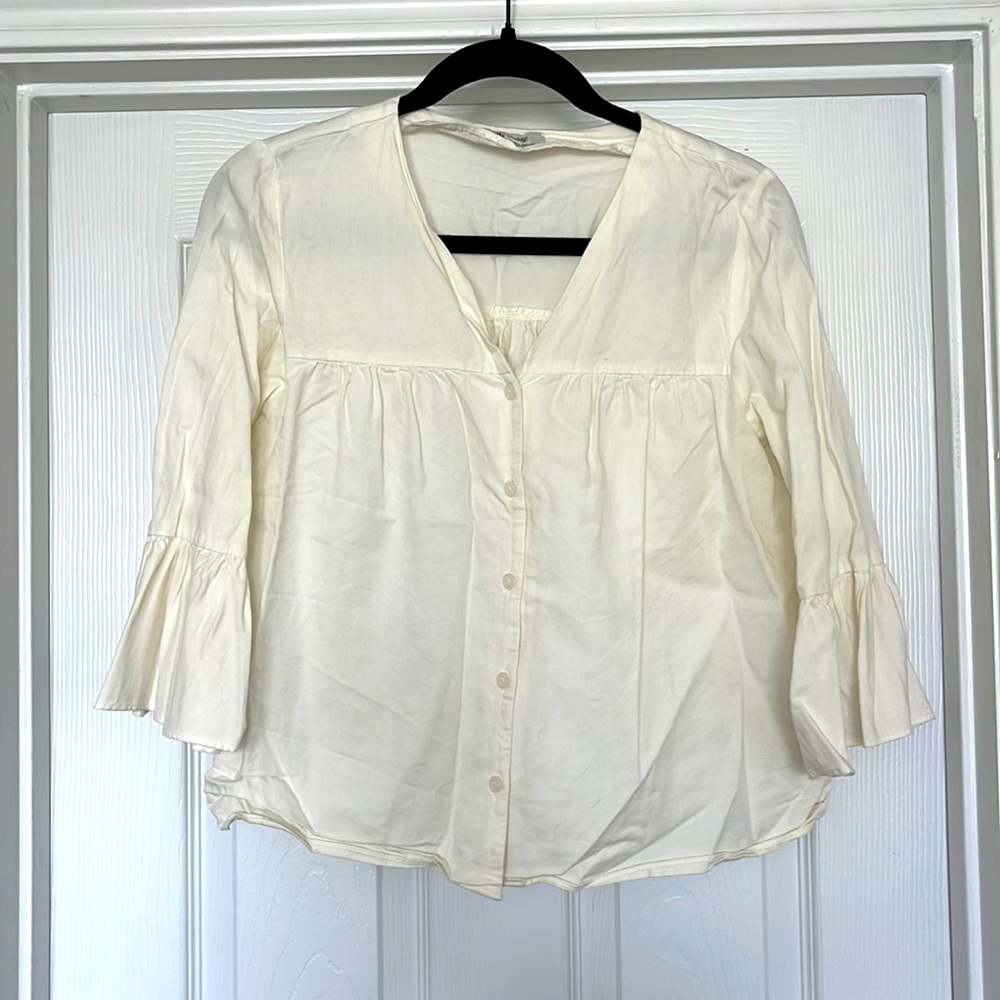 Madewell off white blouse